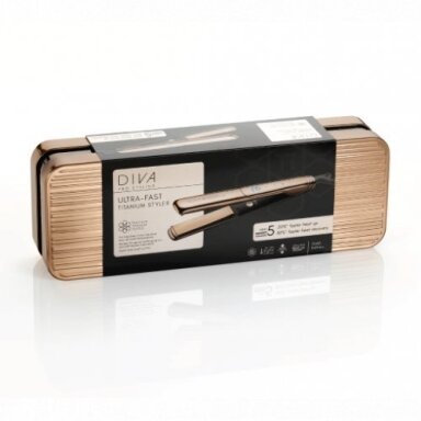 DIVA PRO Выпрямитель для волос с титановыми пластинами ULTRA FAST GOLD TITANIUM STYLER DIVA PRO Выпрямитель для волос с титановыми пластинами ULTRA FAST GOLD TITANIUM STYLER