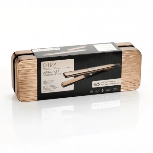 DIVA PRO STYLING tiesintuvas su titano plokštėmis ULTRA FAST GOLD TITANIUM STYLER
