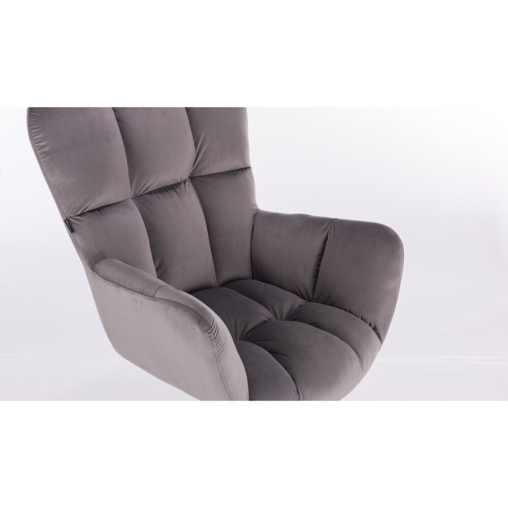 Beauty salon chair with wheels HR650K, graphite velor 4 Beauty salon chair with wheels HR650K, graphite velor 4