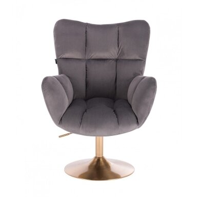 Beauty salon chair with stable legs HR650N, graphite velor Beauty salon chair with stable legs HR650N, graphite velor