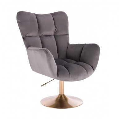 Beauty salon chair with stable legs HR650N, graphite velor Beauty salon chair with stable legs HR650N, graphite velor