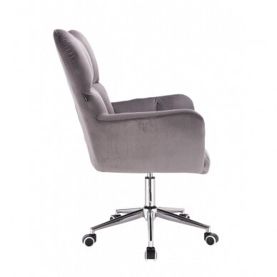 Beauty salon chair with wheels HR650K, graphite velor 2 Beauty salon chair with wheels HR650K, graphite velor 2