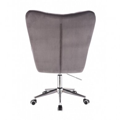 Beauty salon chair with wheels HR650K, graphite velor 3 Beauty salon chair with wheels HR650K, graphite velor 3