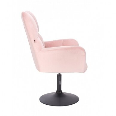 Grožio salono kėdė stabiliu pakoju HR650N, rožinis veliūras 3