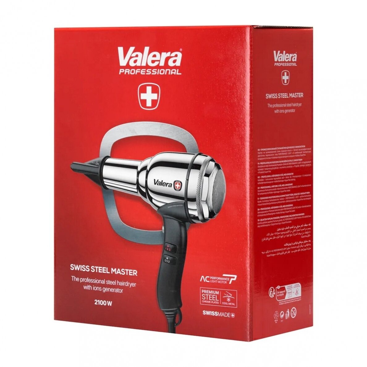 VALERA professional hair dryer for hairdressers and beauty salons STEEL MASTER CHROME IONIC 2100W 3