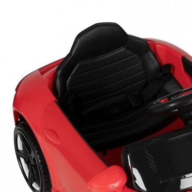 Profesionali vaikiška kirpyklos kėdė-automobiliukas PORSHE, raudonos spalvos 5