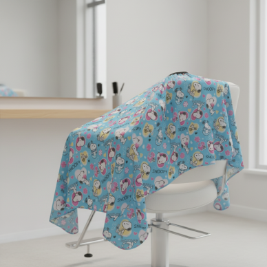Vaikiškas kirpyklinis apsiaustas su sagtimi SNOOPY 70x120 cm, mėlynas 2