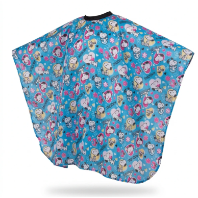 Vaikiškas kirpyklinis apsiaustas su sagtimi SNOOPY 70x120 cm, mėlynas 1