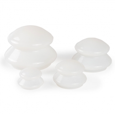 Vakuuminės silikoninės anticeliulitinės masažo taurelės, 4 skirtingi dydžiai 1