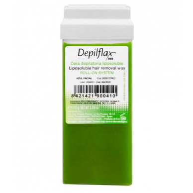 DEPILFLAX profesionalus kasetinis vaškas depiliacijai su alyvuogių ekstraktu, 110 g.