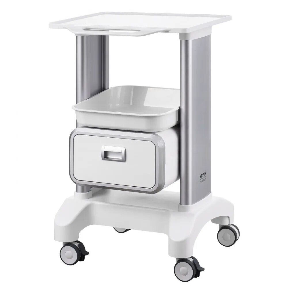 VEVOR medical trolley with 1 drawer, white, Y-1T1C 2 VEVOR medical trolley with 1 drawer, white, Y-1T1C 2