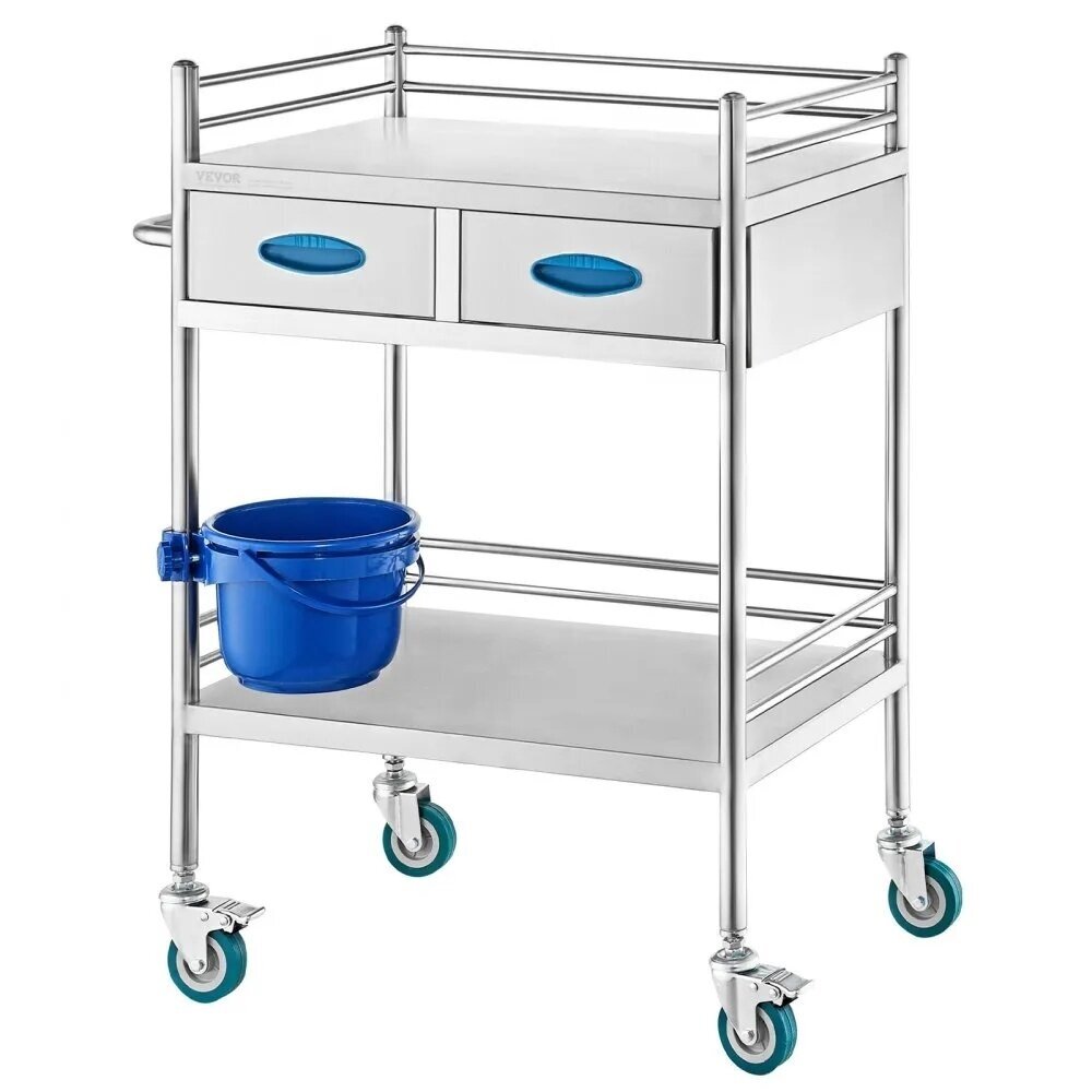 VEVOR medical trolley with 2 drawers and bucket, K-ST529 2 VEVOR medical trolley with 2 drawers and bucket, K-ST529 2
