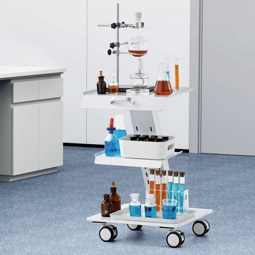 VEVOR procedure trolley, 3 shelves, white, K-SH002 1