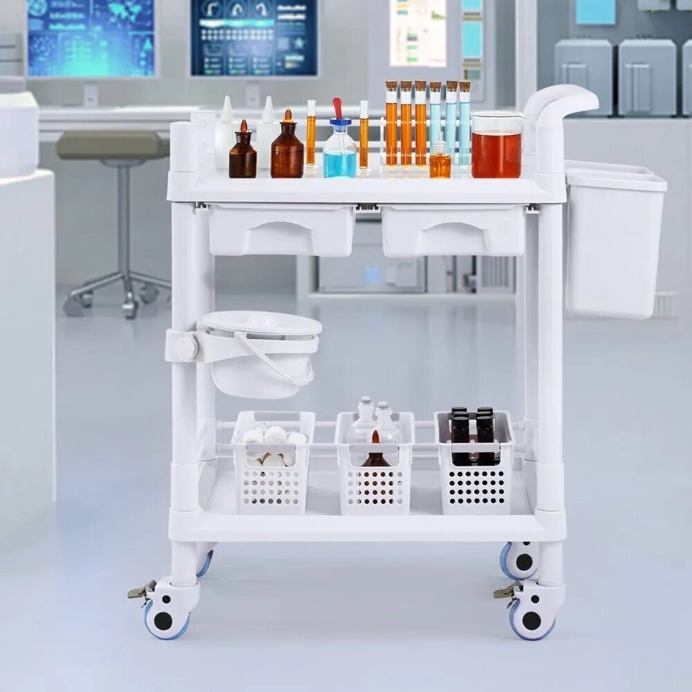 VEVOR procedure trolley with 2 trays and 2 drawers, K-UT103A1 1 VEVOR procedure trolley with 2 trays and 2 drawers, K-UT103A1 1