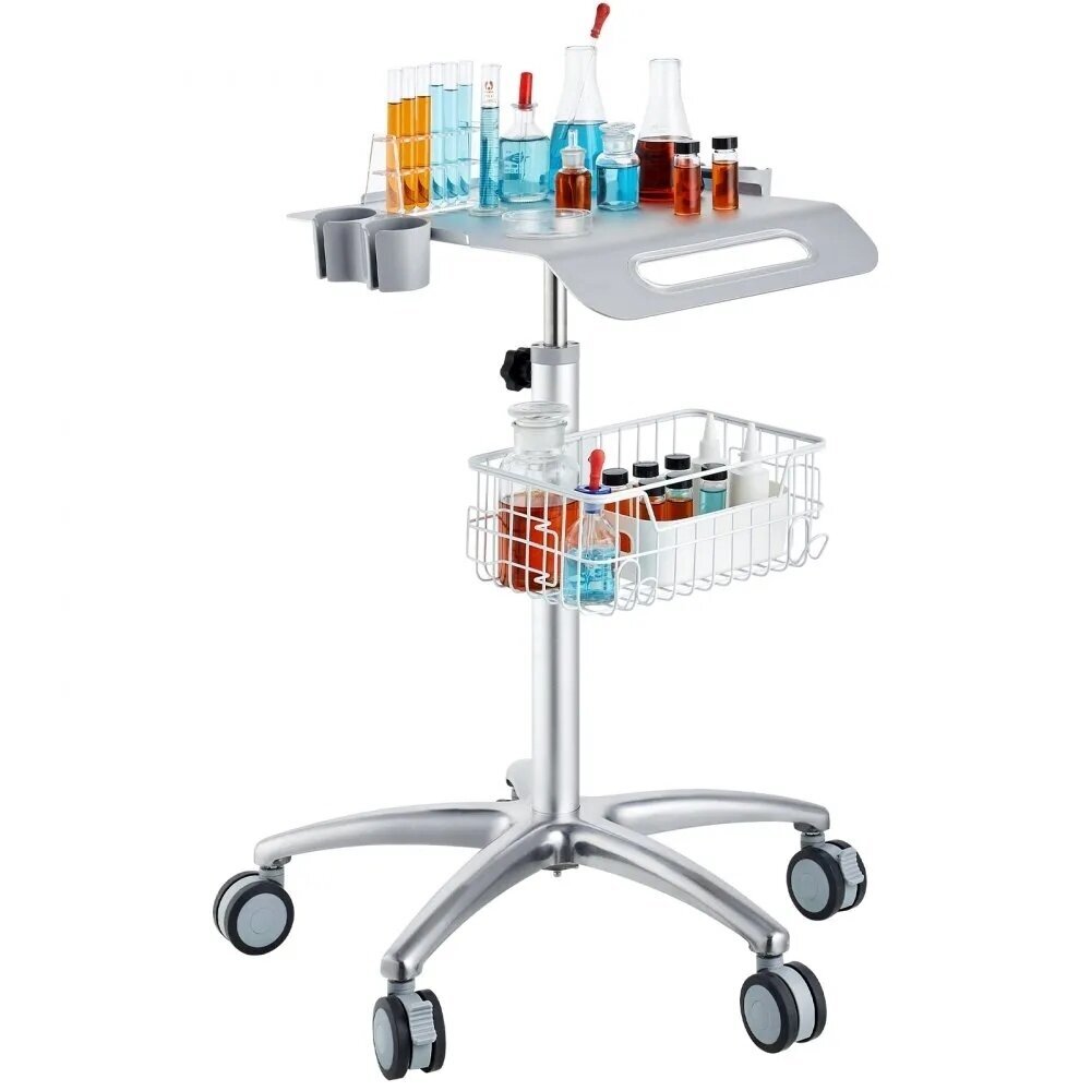 VEVOR height-adjustable procedure trolley with basket, K-SH003