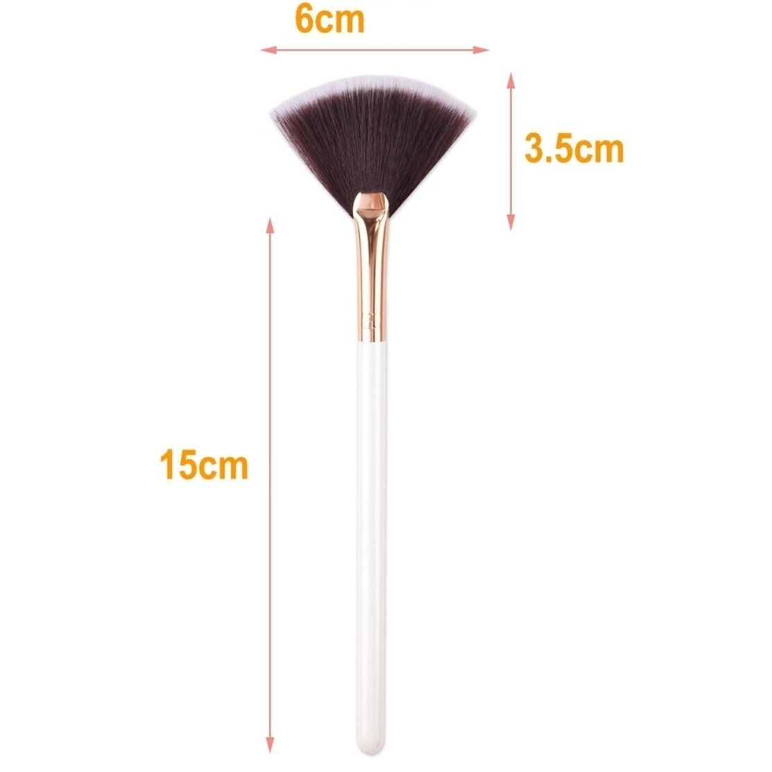 Fan-shaped brush for applying makeup, loose cosmetics and alginates, 1 pc. 1