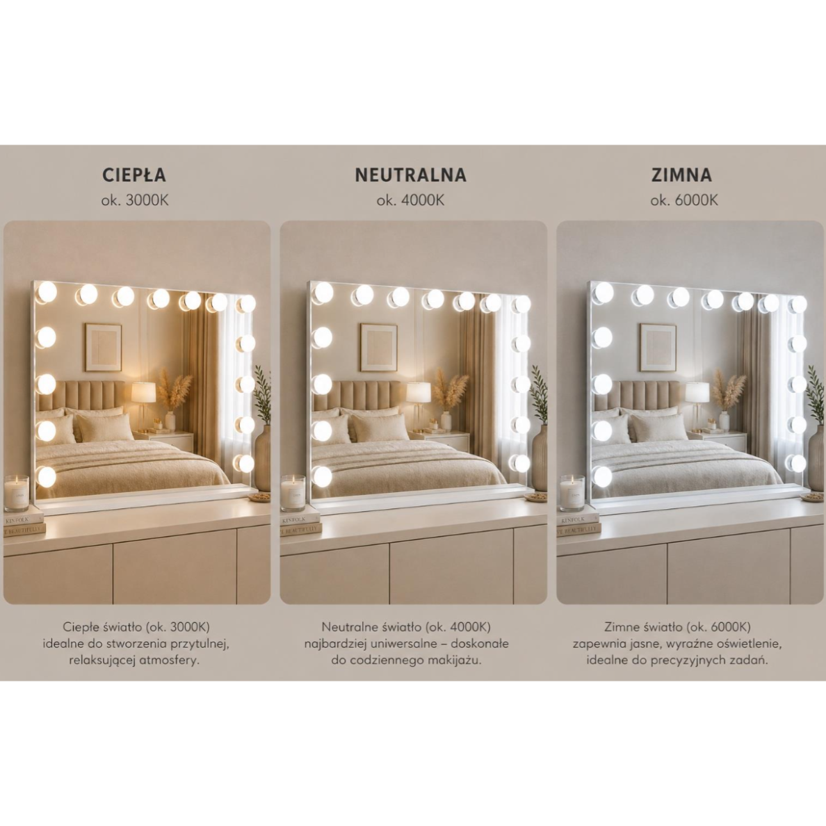 Mirror for beauty salons with LED lighting LED NEW YORK, 120x80 cm 3 Mirror for beauty salons with LED lighting LED NEW YORK, 120x80 cm 3