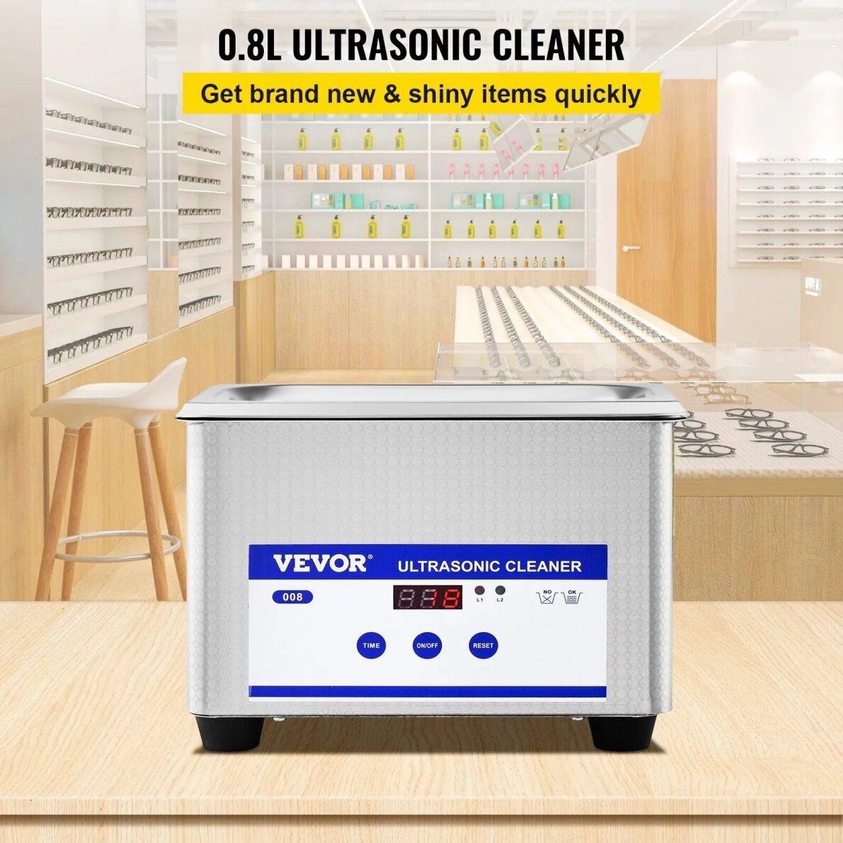 VEVOR ultragarso vonelė 0,8 l su skaitmeniniu laikmačiu 1 VEVOR ultragarso vonelė 0,8 l su skaitmeniniu laikmačiu 1