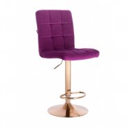 Velour make-up chair with golden legs, fuchsia