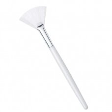 Fan-shaped brush for applying alginate and cream face masks, 1 pc. white color