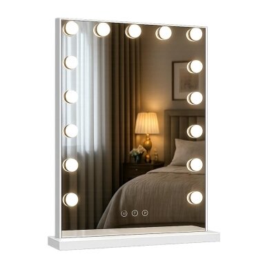 Mirror for beauty salons with LED lighting HOLLYWOOD 46x58cm Mirror for beauty salons with LED lighting HOLLYWOOD 46x58cm