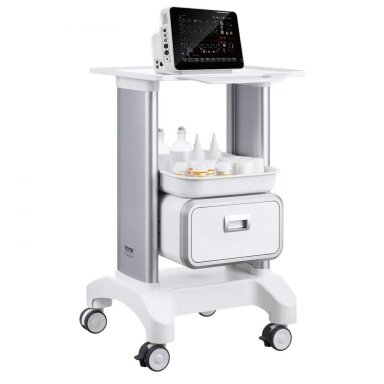 VEVOR medical trolley with 1 drawer, white, Y-1T1C