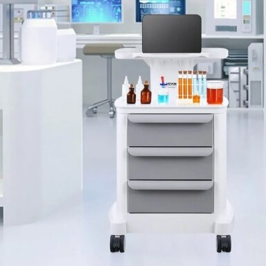 VEVOR medicininis vežimėlis su 3 stalčiais, baltas, FY-1T3C VEVOR medicininis vežimėlis su 3 stalčiais, baltas, FY-1T3C