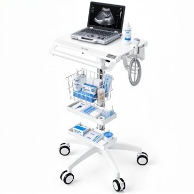 VEVOR pneumatic medical trolley, 2 shelves, 30 kg, K-SH008
