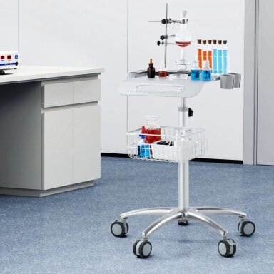 VEVOR height-adjustable procedure trolley with basket, K-SH003