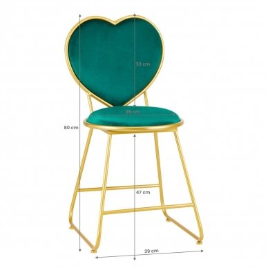 Velor waiting chair MT-309, green color  5