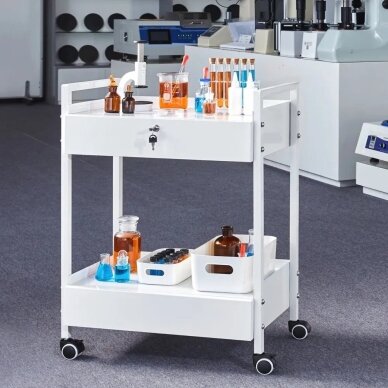VEVOR white procedure trolley with 2 lockable drawers, K-SH004 1