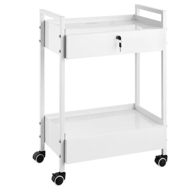 VEVOR white procedure trolley with 2 lockable drawers, K-SH004
