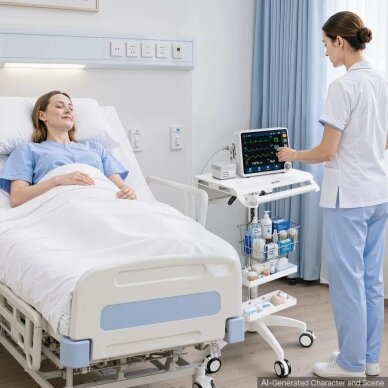VEVOR pneumatic medical trolley, 2 shelves, 30 kg, K-SH008 1 VEVOR pneumatic medical trolley, 2 shelves, 30 kg, K-SH008 1
