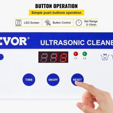 VEVOR ultragarso vonelė 0,8 l su skaitmeniniu laikmačiu 2