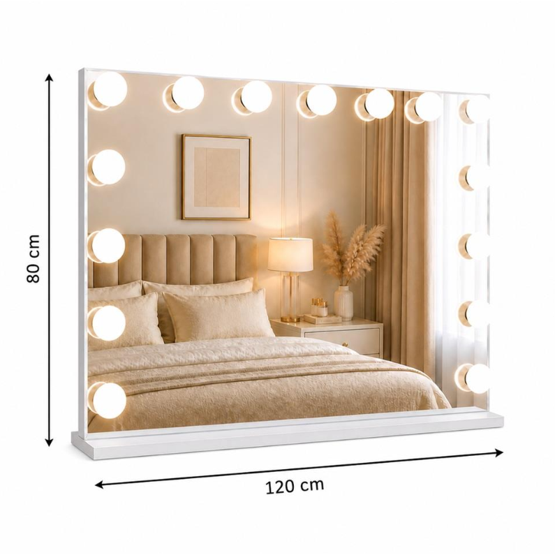 Mirror for beauty salons with LED lighting LED NEW YORK, 120x80 cm 2