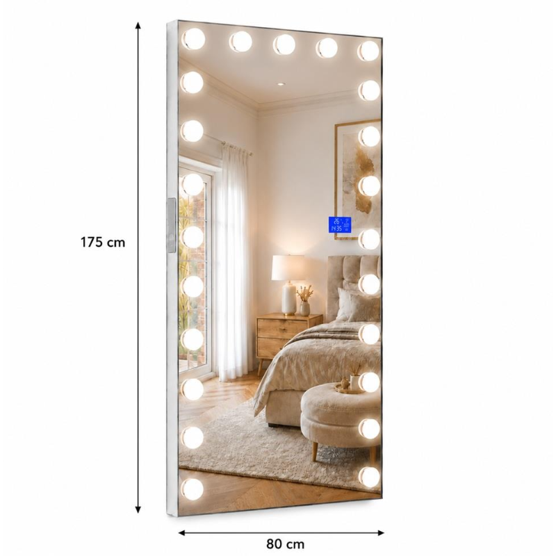 Mirror for beauty salons with LED lighting HOLLYWOOD, 175x80 cm 4 Mirror for beauty salons with LED lighting HOLLYWOOD, 175x80 cm 4