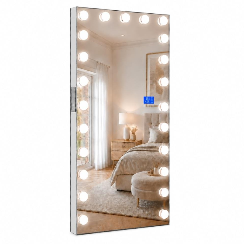 Mirror for beauty salons with LED lighting HOLLYWOOD, 175x80 cm Mirror for beauty salons with LED lighting HOLLYWOOD, 175x80 cm