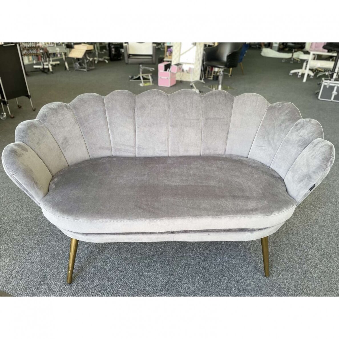 Grožio salono laukiamojo sofa REY, pilkas veliūras 8