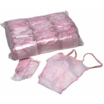Disposable women's panties white with pink hem (100 pcs.) 2