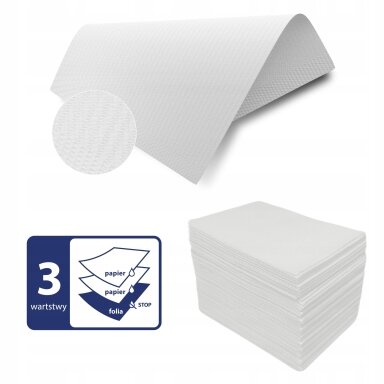 Disposable waterproof wipes (33*48 cm), 50 pcs., white Disposable waterproof wipes (33*48 cm), 50 pcs., white
