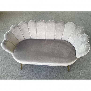 Grožio salono laukiamojo sofa REY, pilkas veliūras 11 Grožio salono laukiamojo sofa REY, pilkas veliūras 11