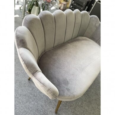Grožio salono laukiamojo sofa REY, pilkas veliūras 13 Grožio salono laukiamojo sofa REY, pilkas veliūras 13
