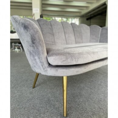 Grožio salono laukiamojo sofa REY, pilkas veliūras 14 Grožio salono laukiamojo sofa REY, pilkas veliūras 14