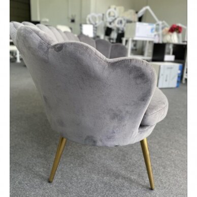 Grožio salono laukiamojo sofa REY, pilkas veliūras 15 Grožio salono laukiamojo sofa REY, pilkas veliūras 15