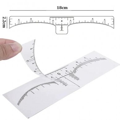 Disposable eyebrow measuring ruler, adhesive (10 pcs.) 1
