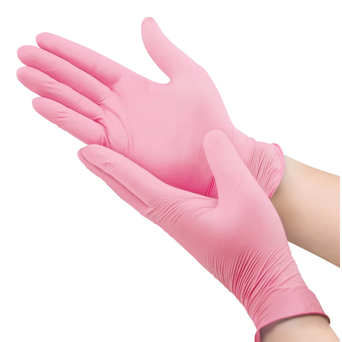 Disposable nitrile gloves 100 pcs., pink