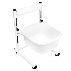 Professional pedicure bath for podiatric work with adjustable height, white color