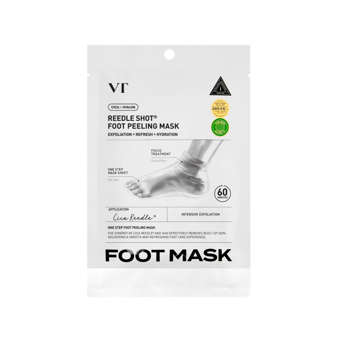 VT COSMETICS REEDLE SHOT intensive exfoliating foot mask, 1 pair