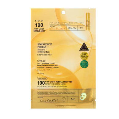 VT COSMETICS VITA-LIGHT REEDLE SHOT 100 2-step hydrogel sheet mask with spicules and vitamin complex, 1 pc.