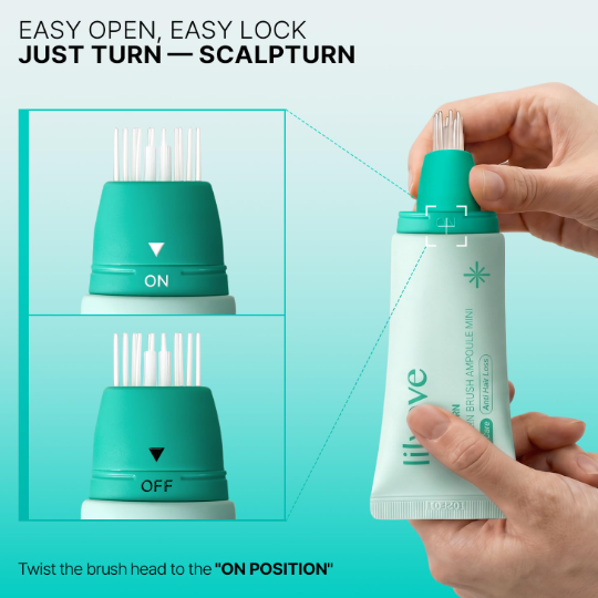 LILYEVE SCALP:TURN CICA PDRN BRUSH AMPOULE MINI anti-dandruff scalp ampoule with PDRN, 30 ml 2